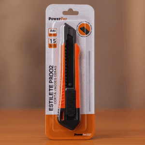 Estilete Plastico Profissional Powerfer PRO02 Com Trava - 18mm