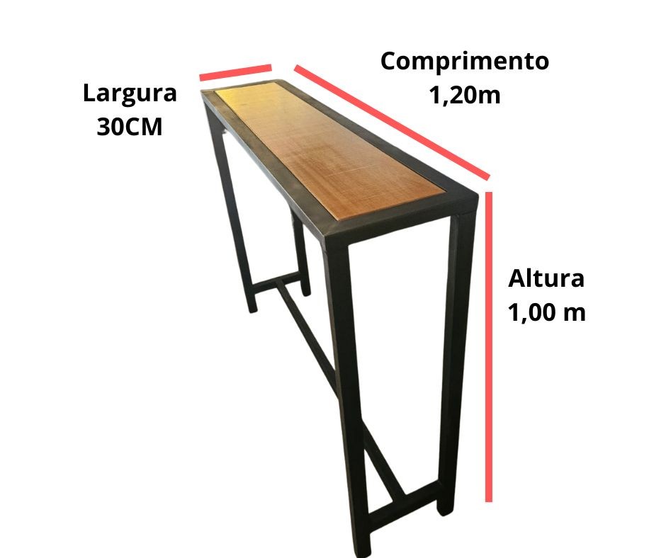 Mesa Retangular Jantar 120cm C/ Bancos Estilo Industrial Nature Preto - Imagem 5